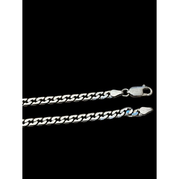 Mens Cuban Curb Link Chain Necklace 925 Sterling Silver 24 in Italy - Picture 6 of 7